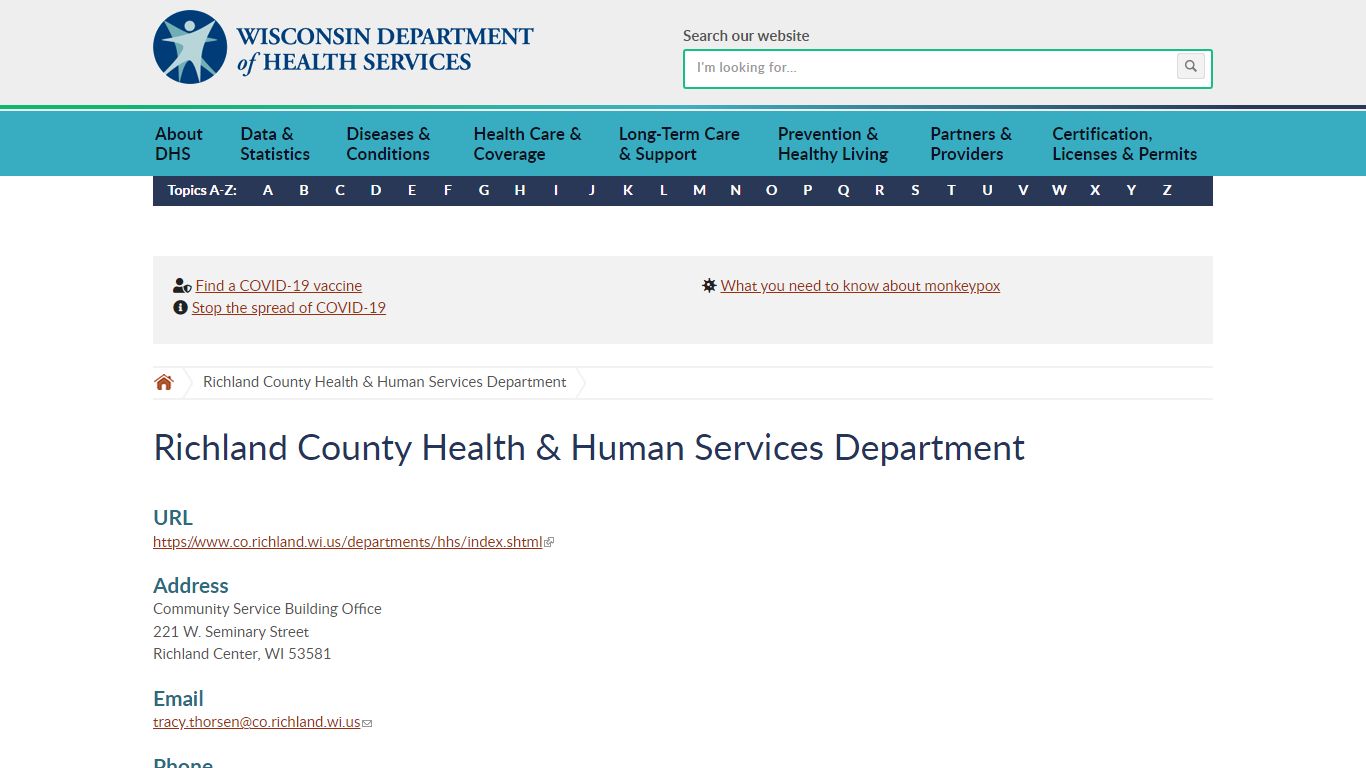 Richland County Health & Human Services Department